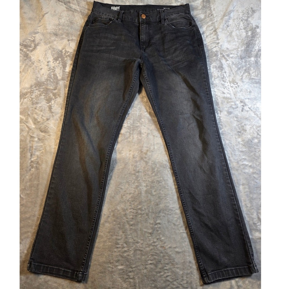 Mugsy Jeans Mags Men 33x32 Black Faded Stretch Denim FLX4NKG 33X32